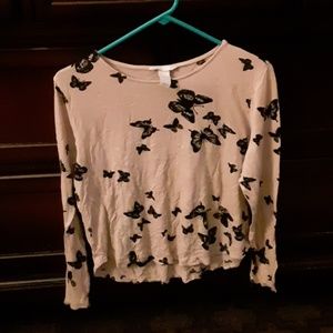 light pink butterfly top